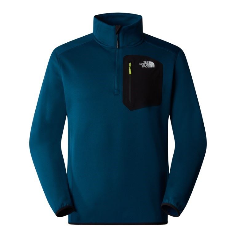 The North Face Crest 1/4 Zip Fleece Heren Midnight Petrol - TNF Black L