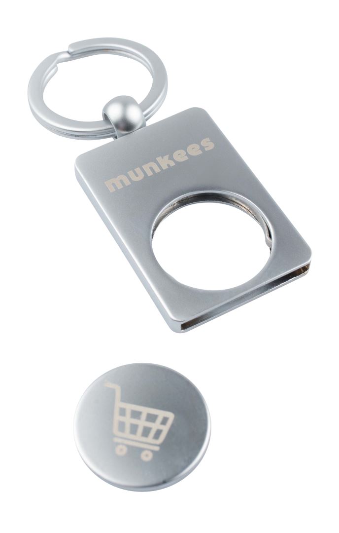 Munkees Sleutelhanger Winkelwagenmuntje Staal 8 X 5,2 Cm