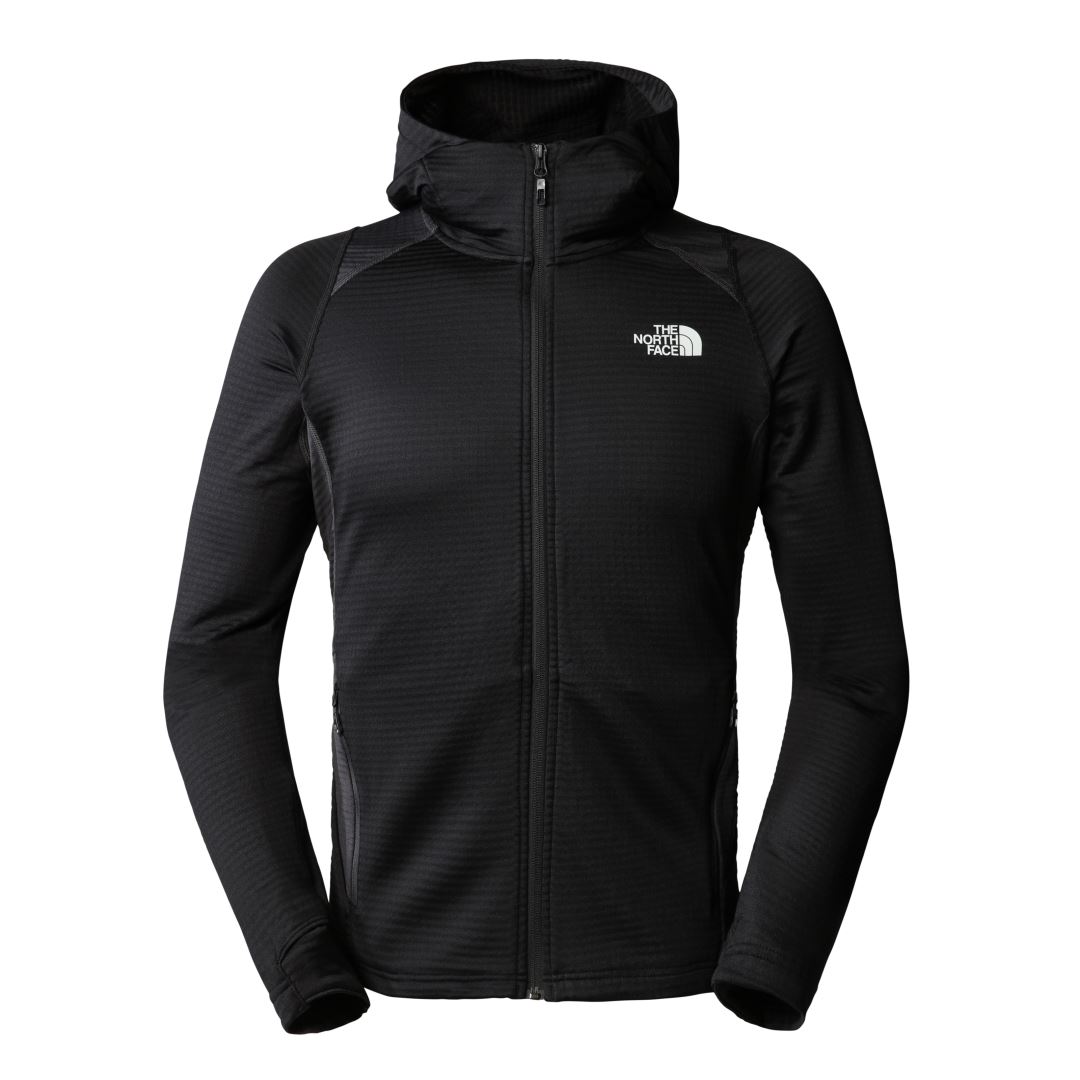 The North Face Athletic Outdoor Full Zip Hoodie Heren Fleece Tnf Black-Asphalt Grey M